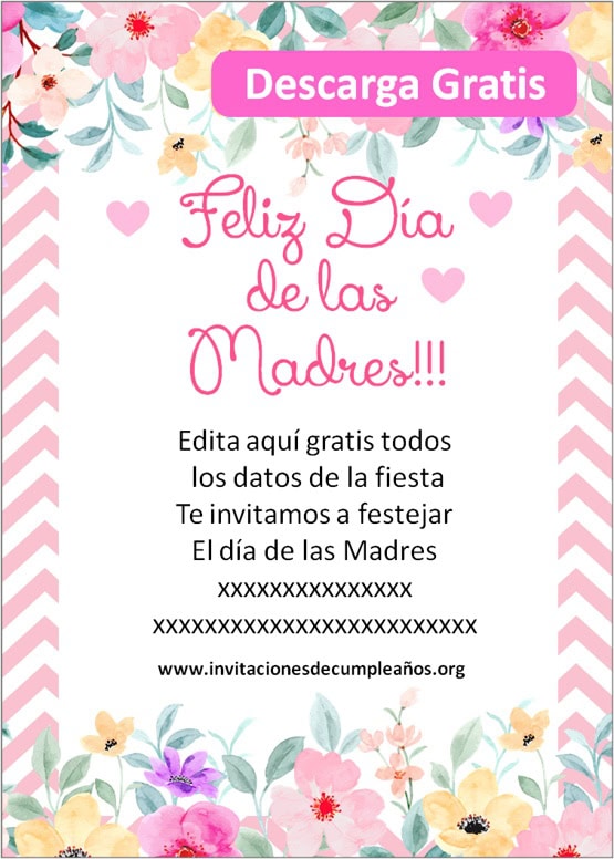 Invitaciones de Día de la Madre para editar cumpleaños